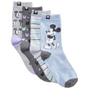 Wholesale - 4pk WOMEN MICKEY MOUSE SMILING FACES SOCKS SIZE 9-11, UPC: 701570832090